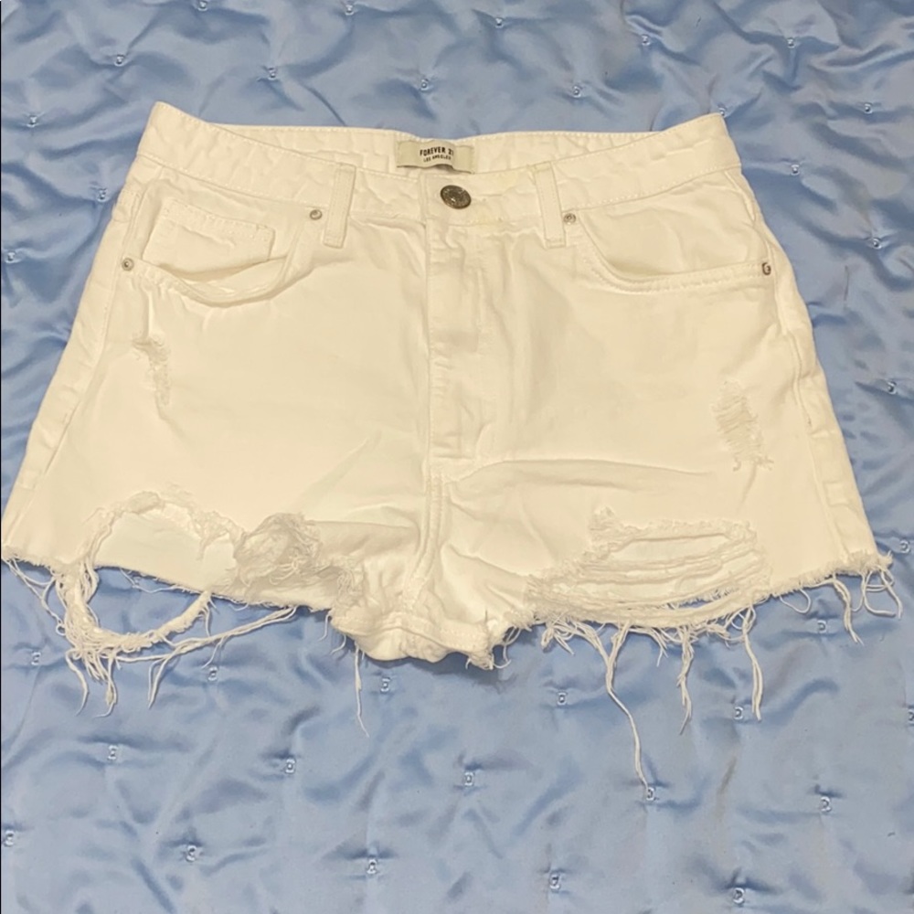 White High Waisted Size 26 Forever 21 Shorts
